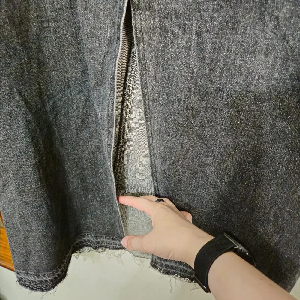 NWT Levi Strauss Signature Denim Maxi Skirt Mid Rise Stretch Charcoal Sz 10 - Picture 6 of 12